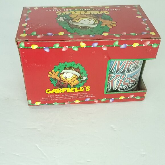 Garfield Arlene Cat Collectible Coffee Mug Cup Merry Kissmas Ornament Set 1996 - Picture 6 of 6